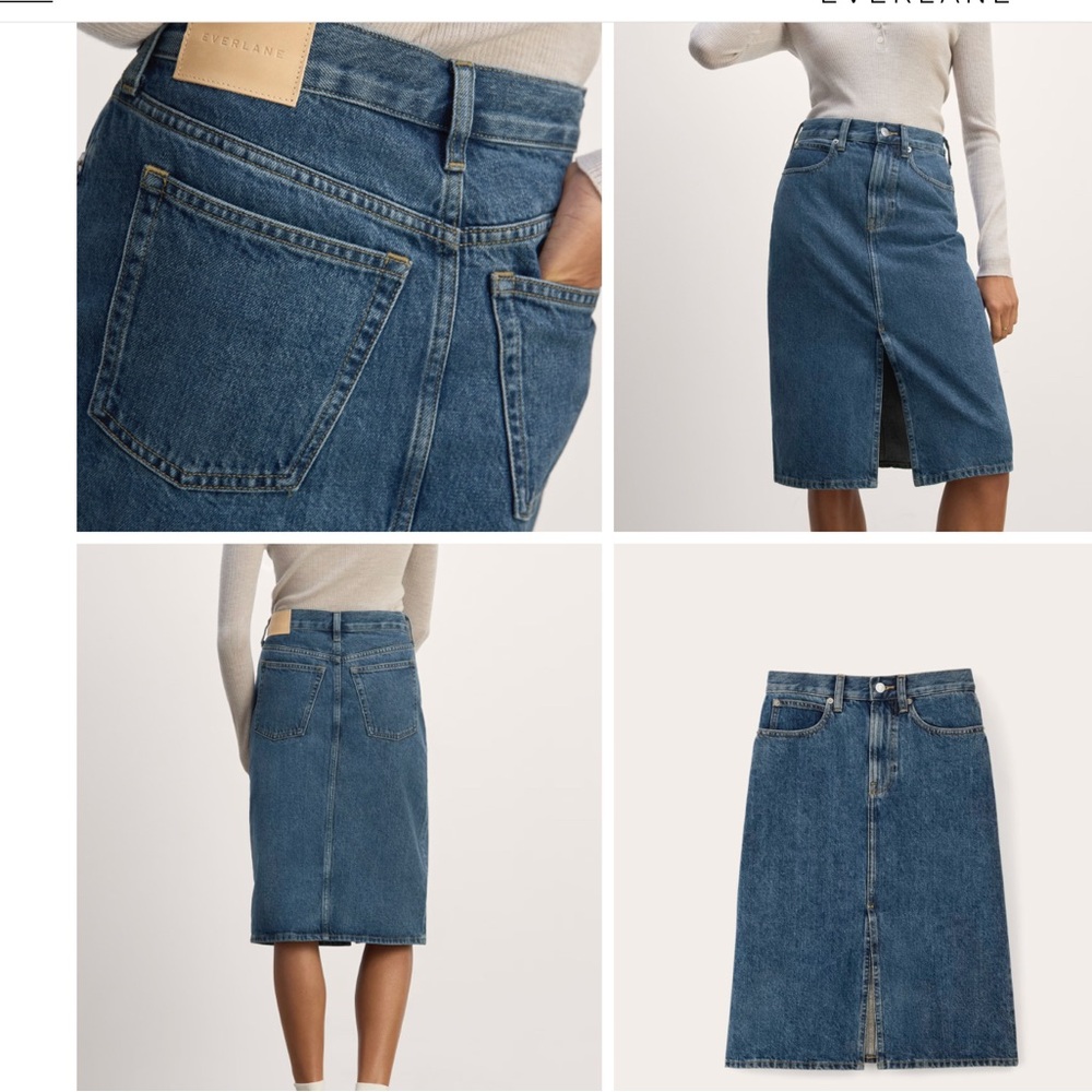 Everlane Mid-Way Denim Pencil Skirt in Deep Atlantic